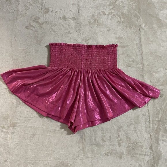 QUEEN OF SPARKLES Pants - Queen Of Sparkles Swing Shorts Pink Women's Size Small‎ Shiny Sparkly Stretchy